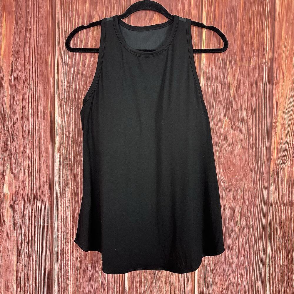 SHEBIRD Tunic Tank Built In Bra Modal Racer Back Black Casual Size 4 / Medium